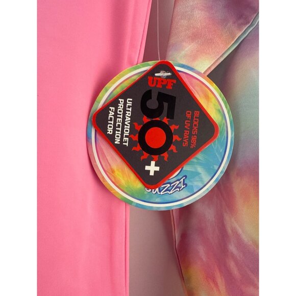 Suzzi NWT Pink Tie Dye Long Sleeve Rash Guard UPF 50+ Swim Shirt M Colorful - Picture 4 of 7